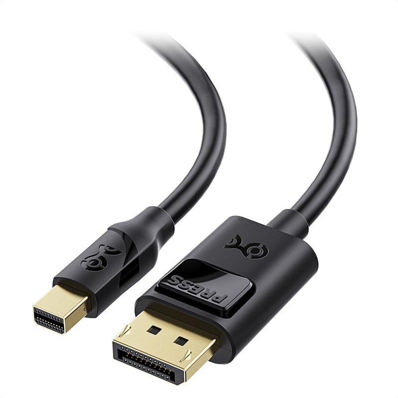 CableMatters كابل Mini DisplayPort إلى DisplayPort قصير - 3 أقدام، يدعم 4K@60Hz / 2K@144Hz، كابل Mini DP إلى DP، أسود - Image 1